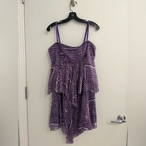 BCBG Y2K Purple Silk Mini Dress